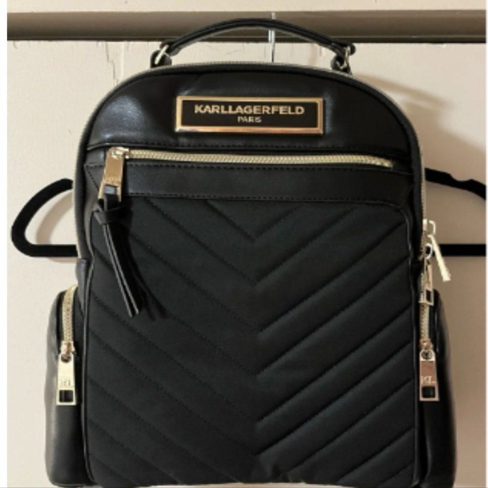 NWT KARL LAGERFELD Chevron backpack